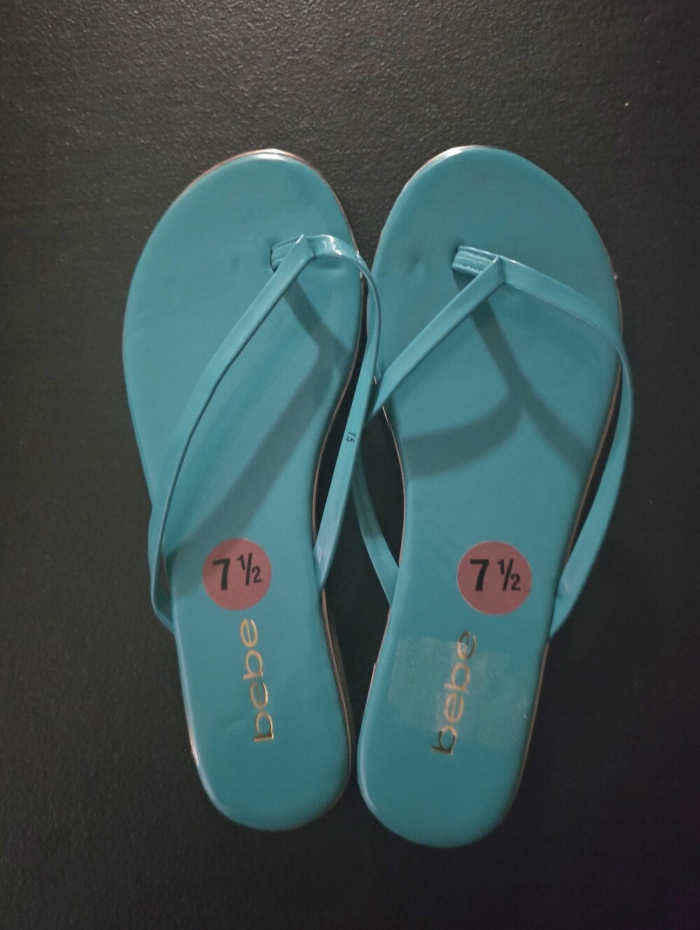 bebe Teal Flip Flop Sandals - Women's 7½
